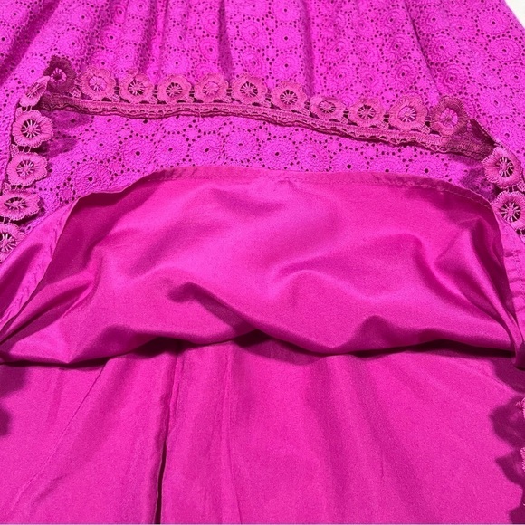 Kensie Fuchsia Off The Shoulder Eyelet A-Line Mini Dress Small - Picture 8 of 13
